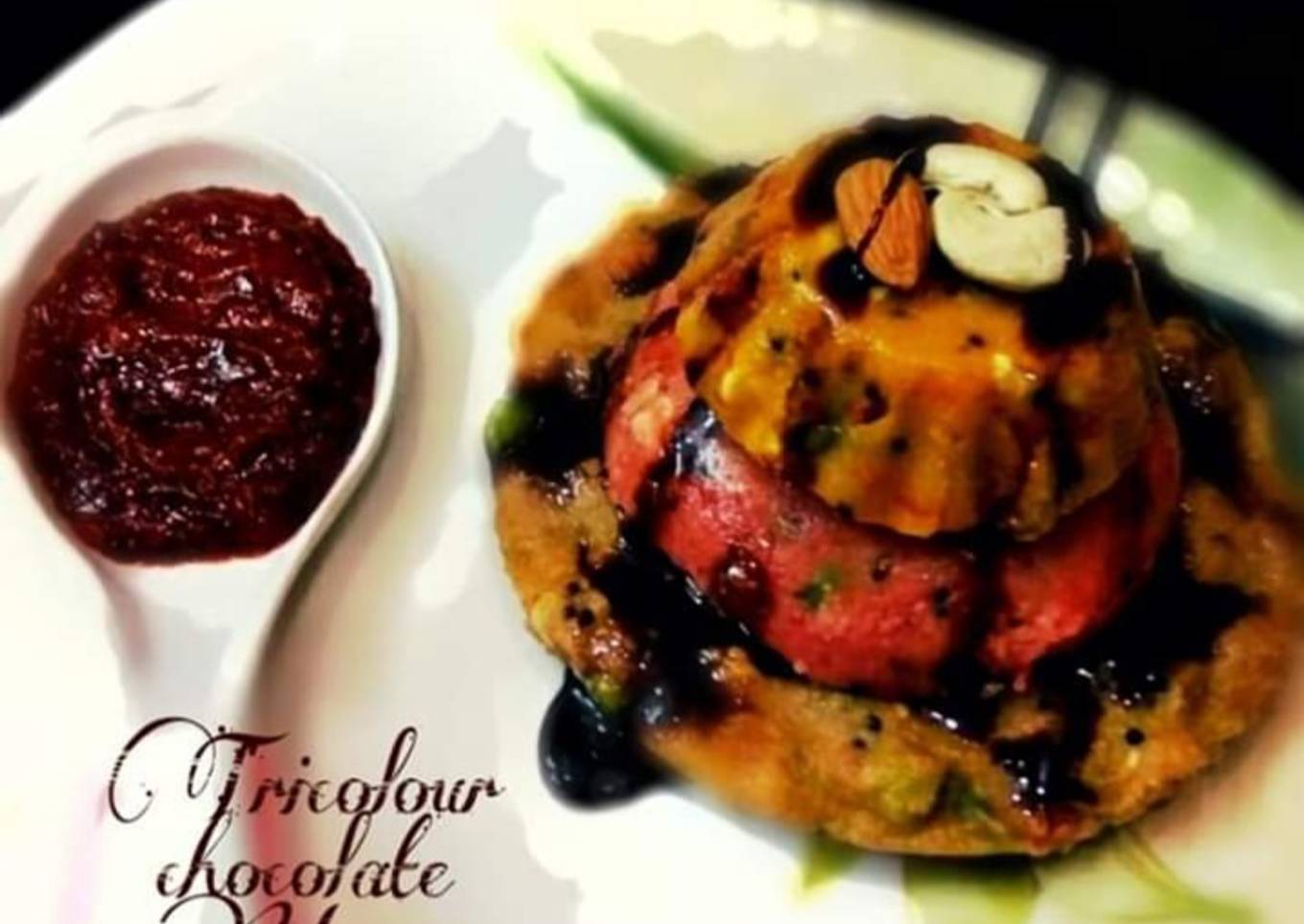 Tricolour chocolate upma