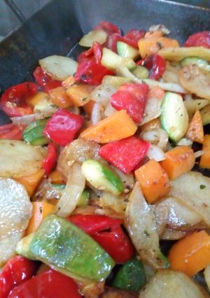 Una foto de Vegetales a la plancheta