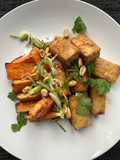 Crispy Tofu with Sweet Potatoes