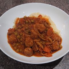 A picture of Slow Cooker Curried Sausages.
