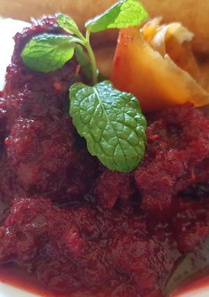 A picture of Easy and Healthy Beetroot chicken for your valentine seasoned with Love 😍.
