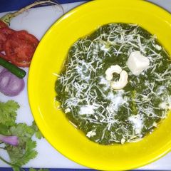 A picture of Palak Paneer with Very Less Masala.