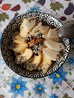 Zabpehelykása gyümölccsel és magokkal recept fotója