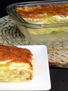 Una foto de Patatas a la crema gratinadas al horno