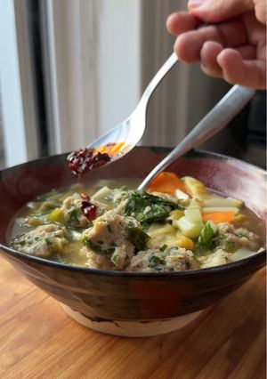 A picture of Deconstructed Wonton Soup.