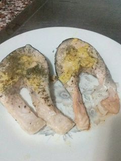 Una foto de Salmón en papillote al horno