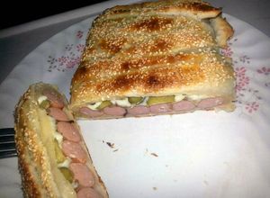 Hotdog leveles tésztában recept fotója