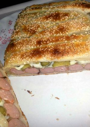 Hotdog leveles tésztában recept fotója