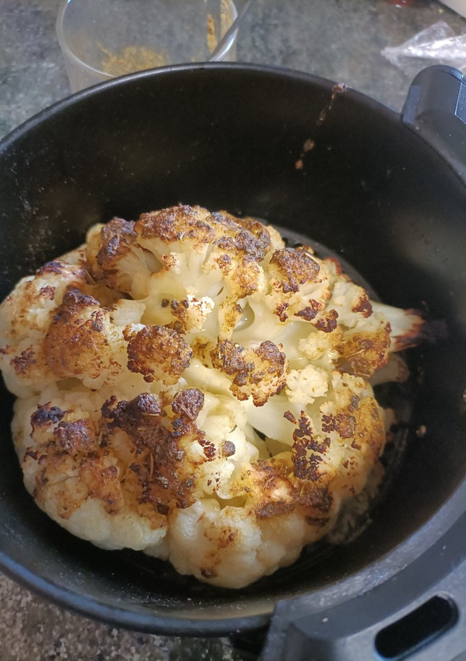 Una foto de Coliflor con queso y especias al airfryer