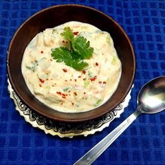 A picture of Vegetable Raita for Biryani and Pulao.