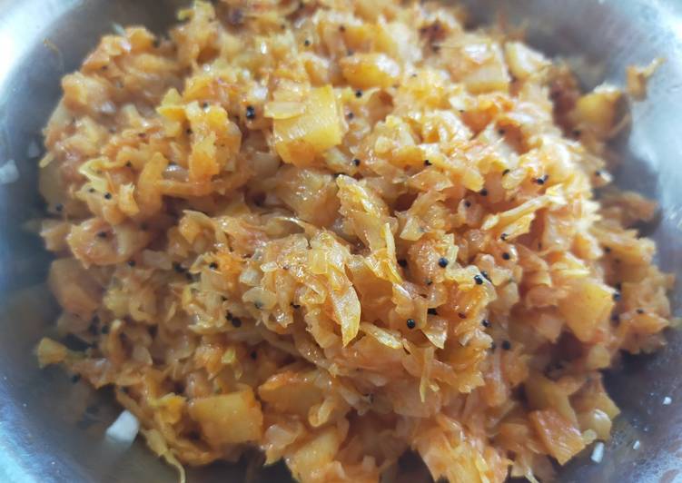 Recipe of Speedy Cabbage Potato Sabzi Dry