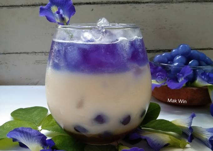 Resep Boba Telang brown sugar, Bisa Manjain Lidah
