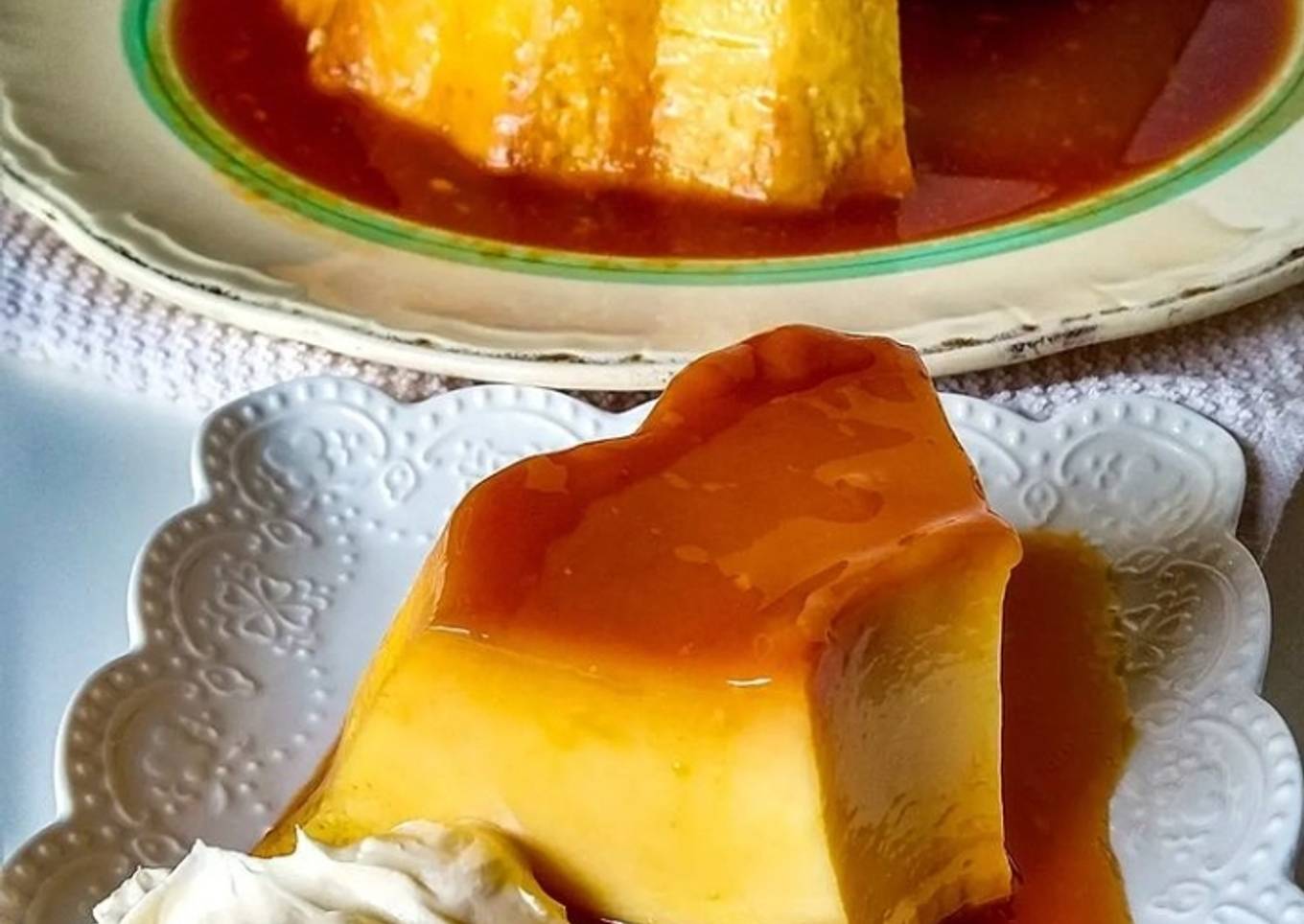 Flan casero con caramelo