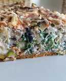 Quiche de verduras con base de harina de garbanzos (sin gluten)