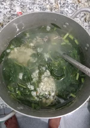 Hình của món Canh mồng tơi nấu bắp.