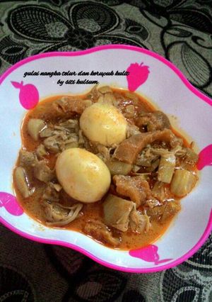 Foto resep Gulai nangka telur dan kerupuk kulit