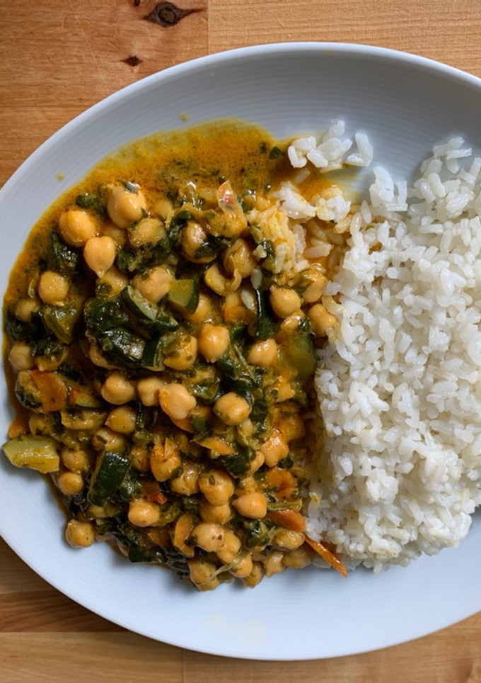Una foto de Garbanzos al curry