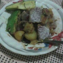 Stewed Arrow roots and potatoes A picture of Stewed Arrow roots and potatoes.