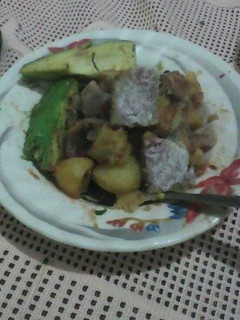 A picture of Stewed Arrow roots and potatoes.