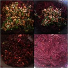 A picture of Beetroot raita.