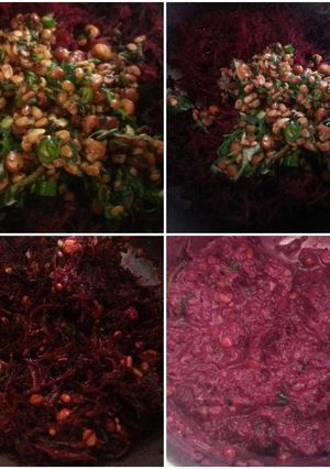 A picture of Beetroot raita.
