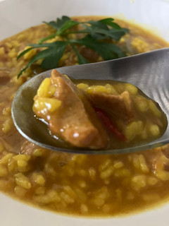 Una foto de Arroz meloso con solomillo de cerdo en olla express