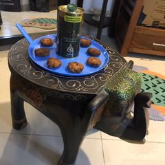 A picture of Narkel Posto BoRa Coconut and Khus Khus Pakoras.