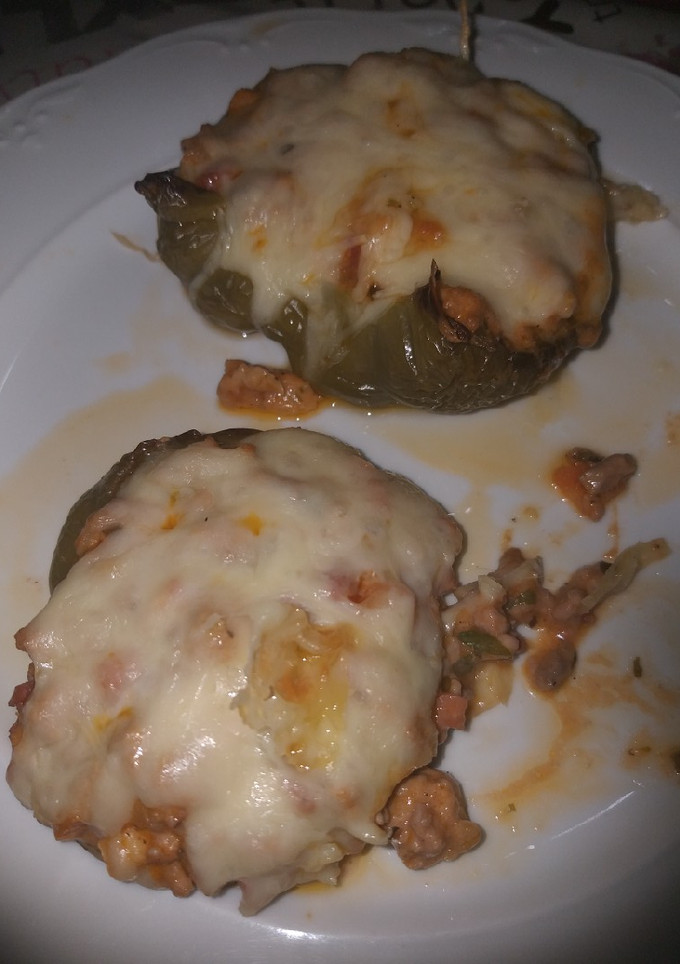 Una foto de Pimientos verdes rellenos
