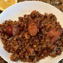 Lentils and Spicy Sausages A picture of Lentils and Spicy Sausages.