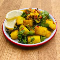 A picture of Green Batata Harra 🌱 (Spicy Lebanese Mezze Potatoes).