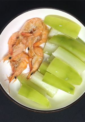 Hình của món [Giảm cân - eat clean #D_19] Bí xanh luộc + tôm hấp.