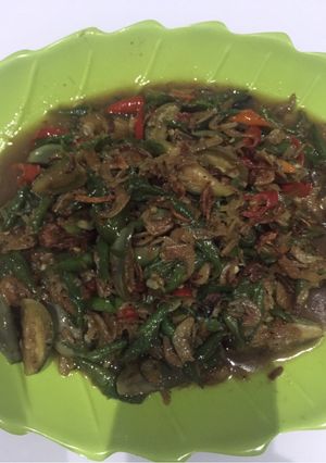 Foto resep Tumis kacang panjang terong pipit ditambah udang papay 😁