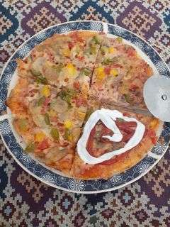 عکسی از دستور پیتزا مرغ