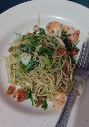 Foto resep Aglio e olio udang