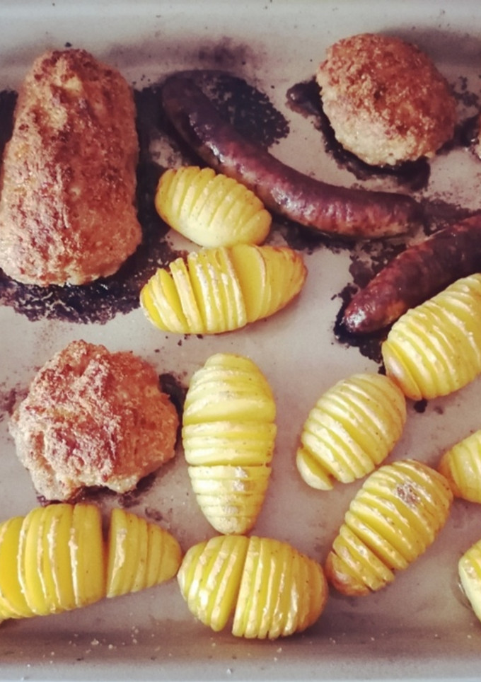 Bifteki mit Fächerkartoffeln Rezepthauptbild