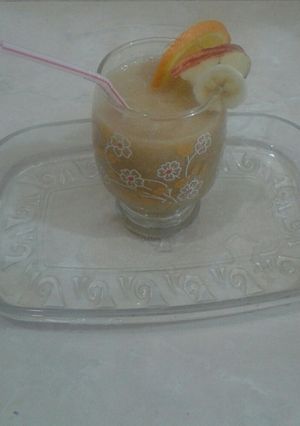 صورة لوصفة عصير الفاكهة🍌🍎🍊