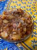 Compote caramélisée de pommes, poires et pêches de vigne