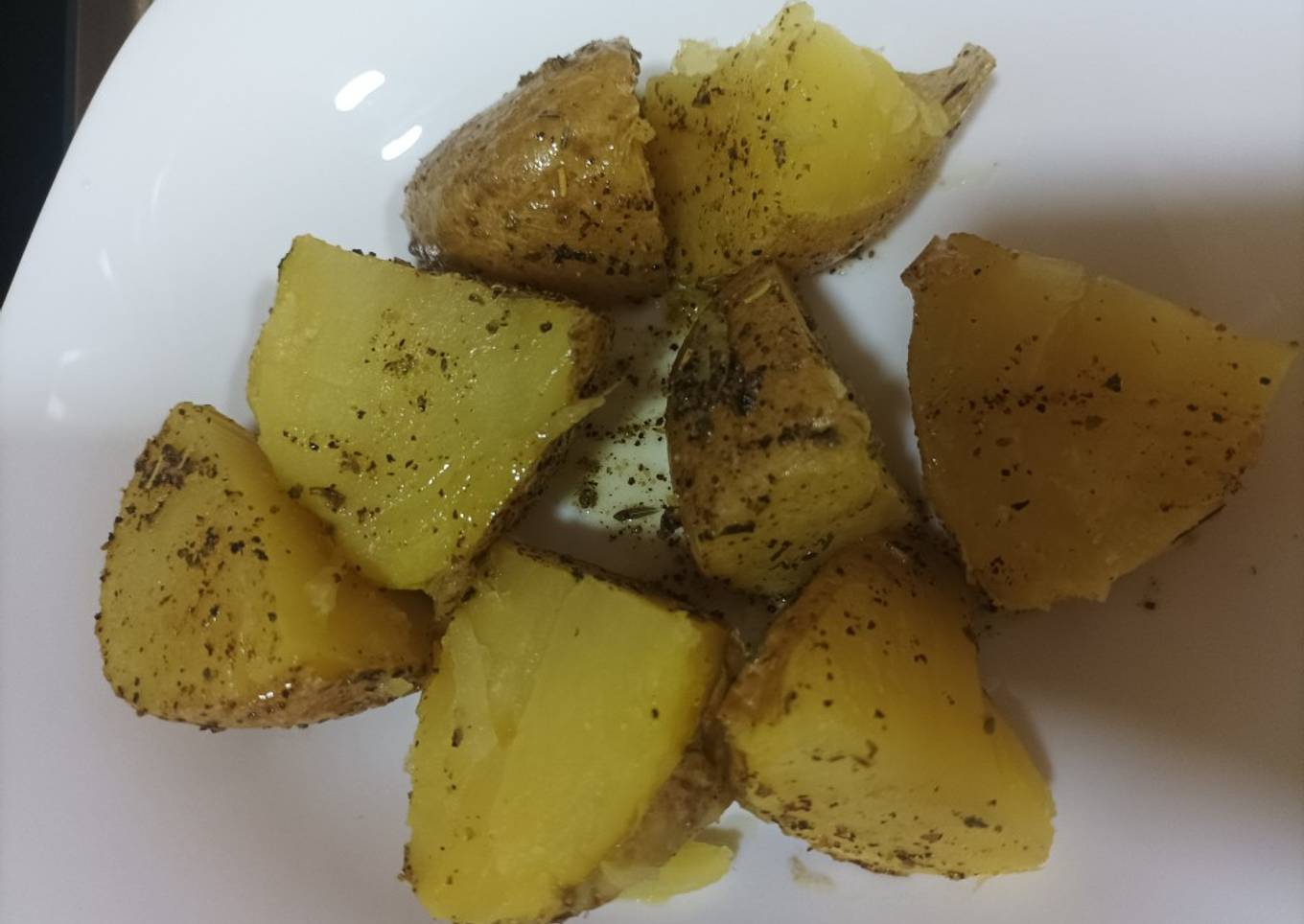 Patatas cocidas en microondas