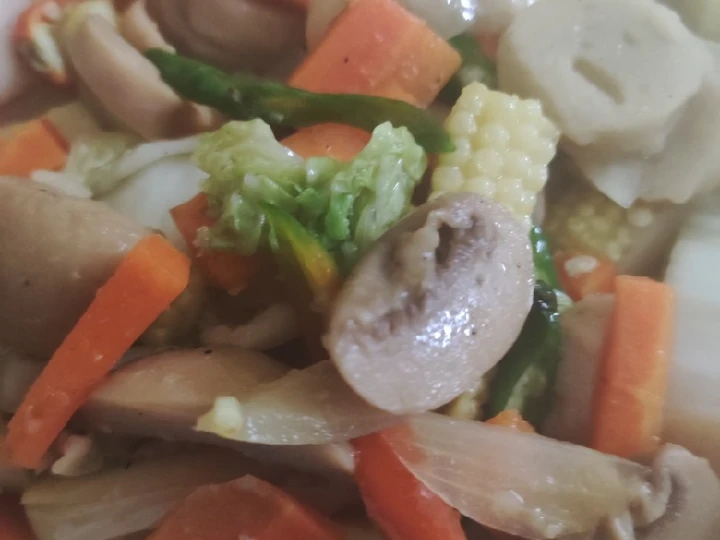 Langkah Gampang Membuat Resep Capcay baby corn jamur baso ikan tenggiri yang Menggugah Selera Anti Ribet, Lezat