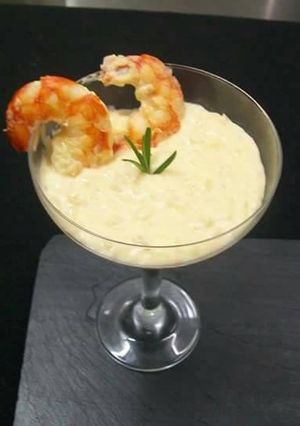 Una foto de Crema de Langostinos