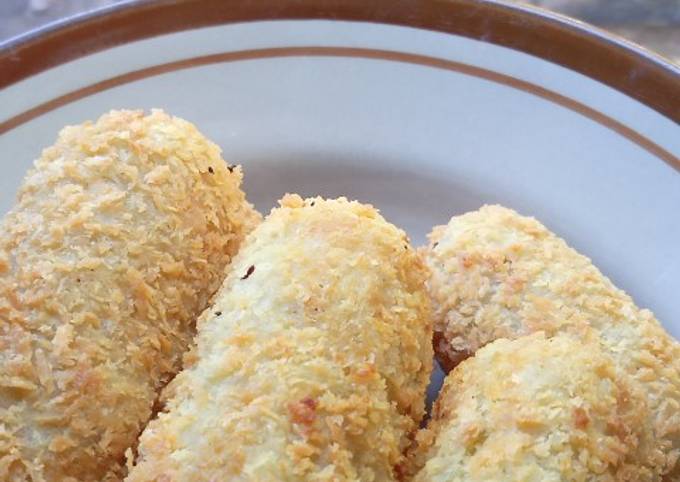 Bagaimana Membuat Kroket Ubi Jalar isi Lauk sisa, Bisa Manjain Lidah