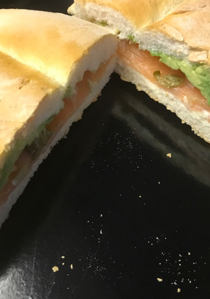Una foto de Torta de salmón ahumado