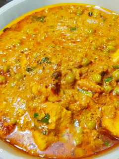 A picture of Mawa,matar paneer curry.