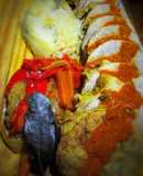 Peceto braseado con papas aplastadas crocantes!