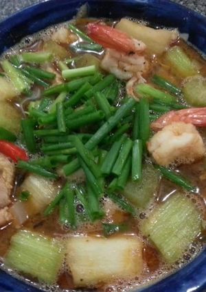 Hình của món Chột nưa nấu tôm.