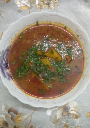 A picture of Aloo matar curry recipe.
