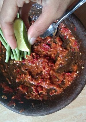 Foto resep Sambal terasi jeruk