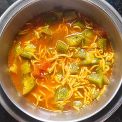 A picture of Sev Turiya nu Shaak (Gujarati style) 😋.