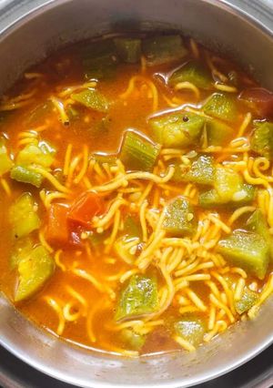 A picture of Sev Turiya nu Shaak (Gujarati style) 😋.