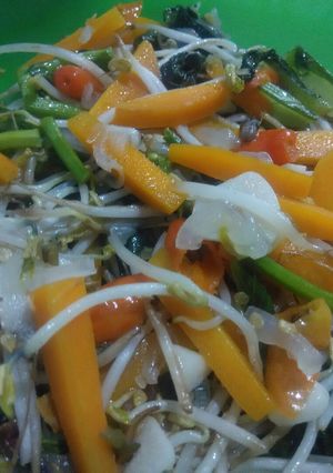 Foto resep Tumis toge+wortel+sawi pedassss